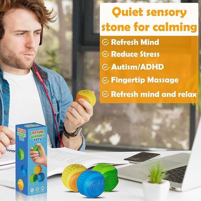Gros Jouet Pressible Anti-Stress Tête – Silicone Doux, Sensoriel, Avec Clip – Pour Enfants, Ados, Adultes – Idéal Bureau, Voyage, Salle D’Attente