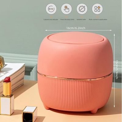 KITANDOVE Poubelle De Bureau Et Salon – Corbeille à Papier Rose Élégante En Plastique Robuste, Design Minimaliste Multifonction 25.6x20.1cm