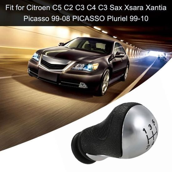 Pommeau De Levier De Vitesses 5 Vitesses Pour Citroën C5 (01-08) Et Xsara Picasso - En Métal Et Plastique
