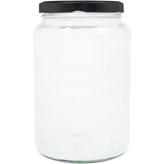 mikken - Lot de 2 bocaux en verre de 1,7 l avec couvercle à vis, bocal en verre  avec étiquettes (blanc). : : Cuisine et Maison