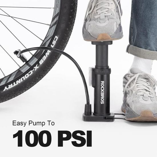 Pompe vélo à Main Flat 100 PSI - Bidirectionnelle