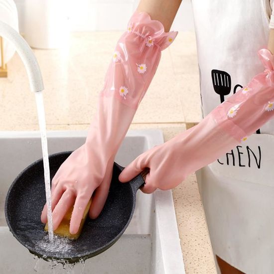 Gants de ménage Femme caoutchouc latex lattine vaisselle gants Cuisine de  nettoyage durable ménage travaux ménagers outils à vaisselle (Color :  BlankS 01, Size : S) : : Cuisine et Maison