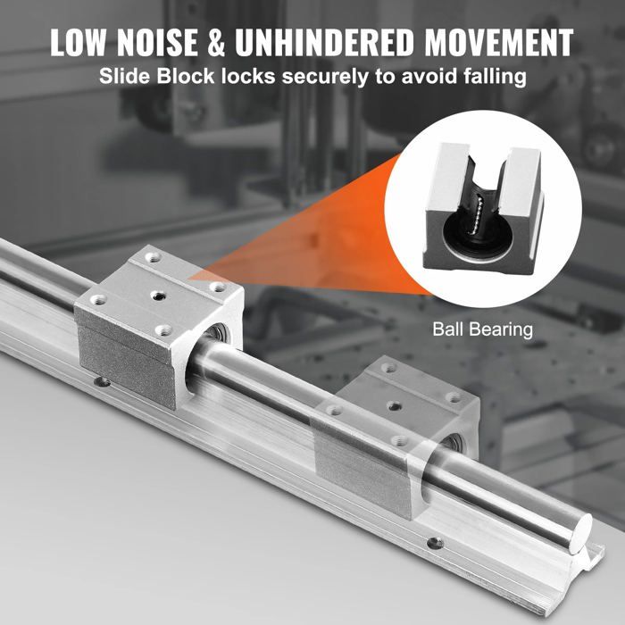 Kit Guidage Linéaire SBR20 300 Mm + Vis à Billes SFU1204 250 Mm – 4 Blocs SBR20UU, BK10/BF10, CNC Précision