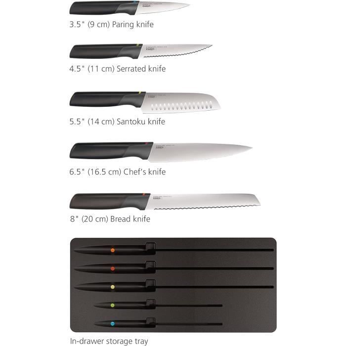 Elevate™ Knives Ensemble de 5 couteaux avec rangement dans le tiroir
