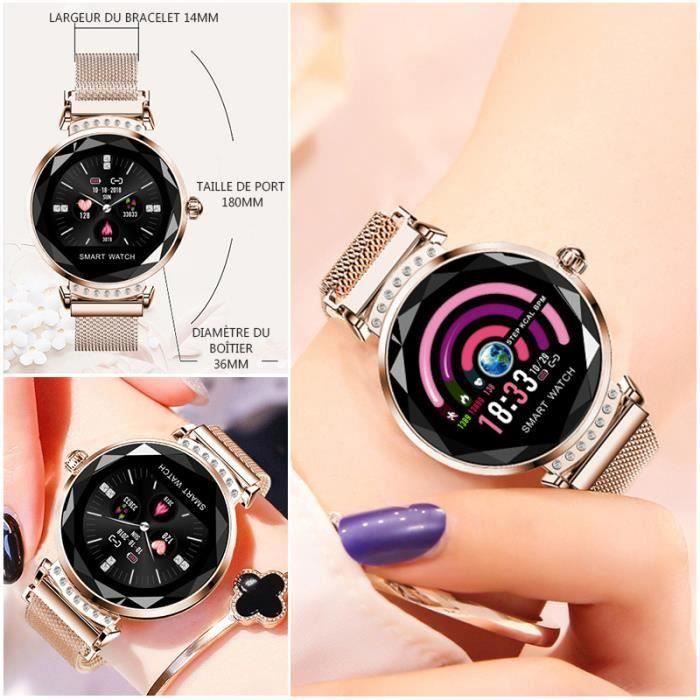 EGSII Montre Connect e Smartwatch Femme pour Android iOS avec