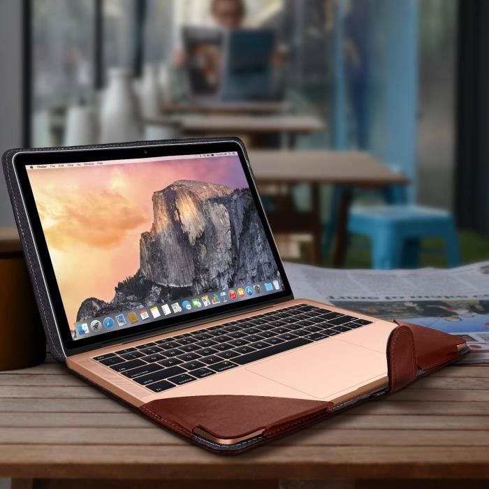 Housse MacBook Air 13,3'' 2018 Étui Portefeuille Fermeture
