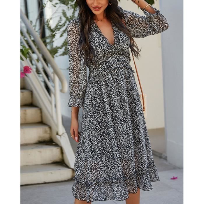 Robe ete deals fleurie mi longue