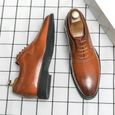 Chaussures de ville homme-Classique de la mode- Brun-3