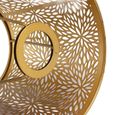 Omabeta abat-jour tambour Abat-jour en métal E26 E27 style arbre forestier ajouré en fer décoratif avec motif doré deco seul-3