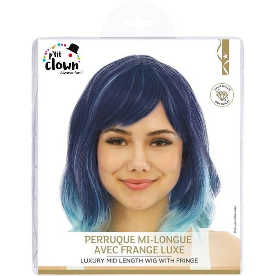 Perruque Mi-Longue Grise Avec Bandeau - Réf. Mady 51 - Synthétique Résistante à La Chaleur - Neuve Étiquetée