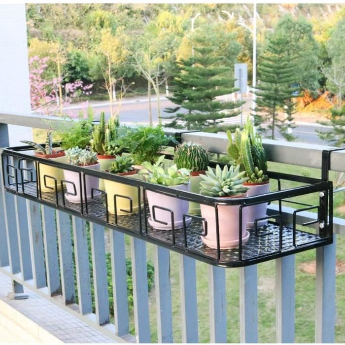 Contenants et accessoires pour plantes Appui de fenêtre de balcon support  de fleur suspendu noir Support à fleurs pour rampe [429] - Cdiscount Jardin