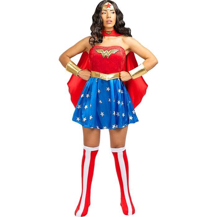 Funidelia | Perruque Wonder Woman pour femme Super héros, DC Comics -  Accessoire pour Adultes, accessoire pour déguisement - Noir