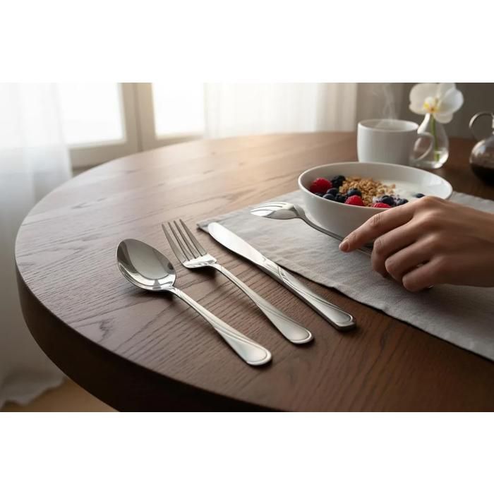 50 Sets 3 couverts inox couteau fourchette cuillère