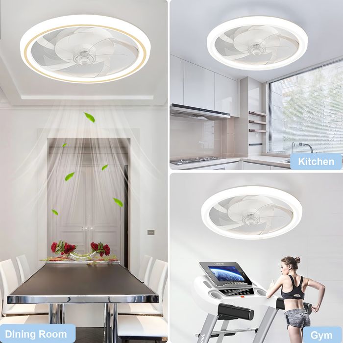 Ventilateur De Plafond LED Avec Lumière Et Télécommande - 80W, 3 Vitesses, Réglage Température De Couleur, Silencieux - Pour Salon/chambre - 3
