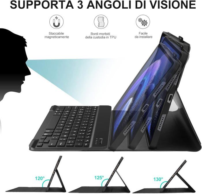 Étui Clavier Pour Xiaomi Pad 6 / Pad 6 Pro - AZERTY Français Rétroéclairé 7 Couleurs Avec Trackpad