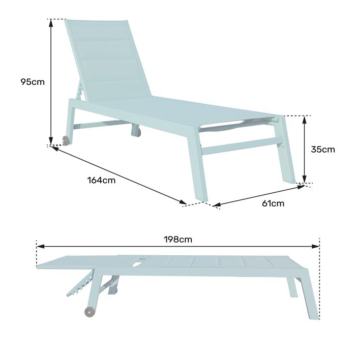 Lot de 2 transats GALAPAGOS en textilène rose - aluminium blanc