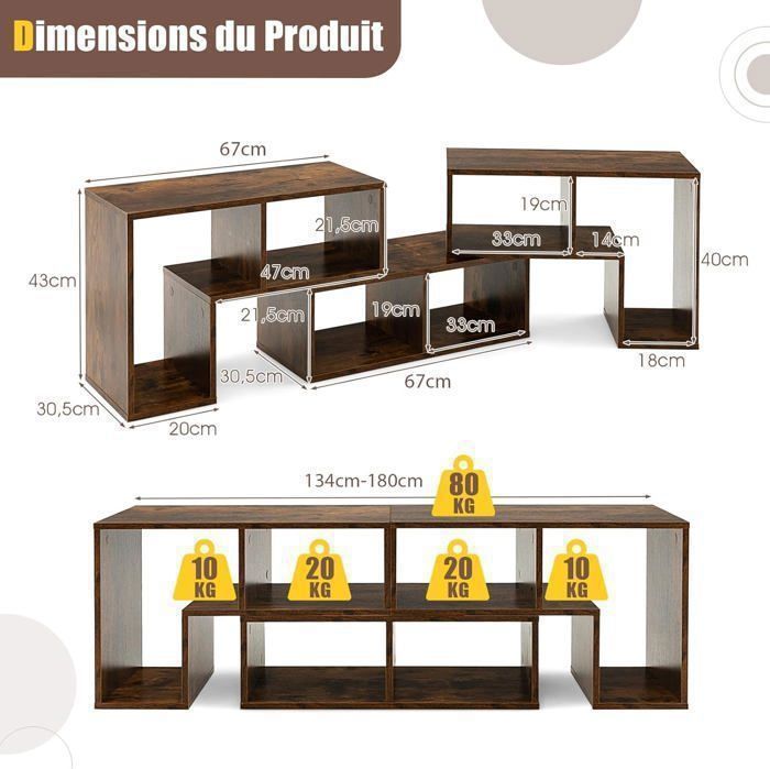Meuble TV Boho En Bois - Support Jusqu'à 65" - 150x35x45,5 Cm - Portes En Rotin, Tiroir Et Passe-Câble - GIANTEX - 2