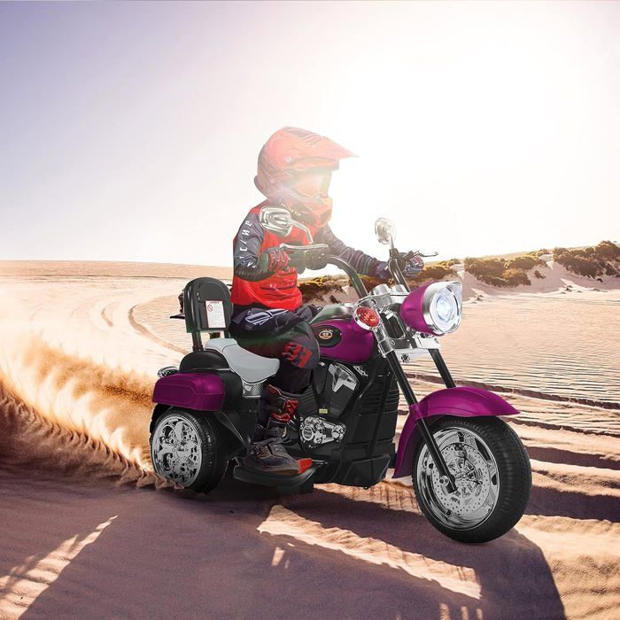 Moto Électrique 6V Pour Enfants 3+ COSTWAY, Scooter Avec 3 Roues Effet Sonore Et Lumineux 3km H Max Style De Chopper Rouge Noir Moto Électrique 6V Pour Enfants 3+ COSTWAY, Scooter Avec 3 Roues Effet Sonore Et Lumineux 3km H Max Style De Chopper Rouge Noir