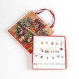 Calendrier de l'avent DAMILY - Coffret cadeau de Noël - Accessoires en alliage - Rouge - Garantie 2 ans-0
