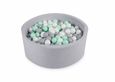 Angelove Piscine à Balles Sèche 90x30cm – Coton Doux, 200 Boules Incluses, Gris Foncé, Lavable, Dès 1 An