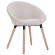 Home® Chaise de Salon Scandinave - Chaise de salle à manger - Fauteuil Chaise de cuisine Chaise à dîner Crème - Tissu 4234-0