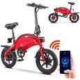Vélo électrique pliant DYU D3+ Rouge - 250w - 36v - Batterie 10Ah - 25km/h-0