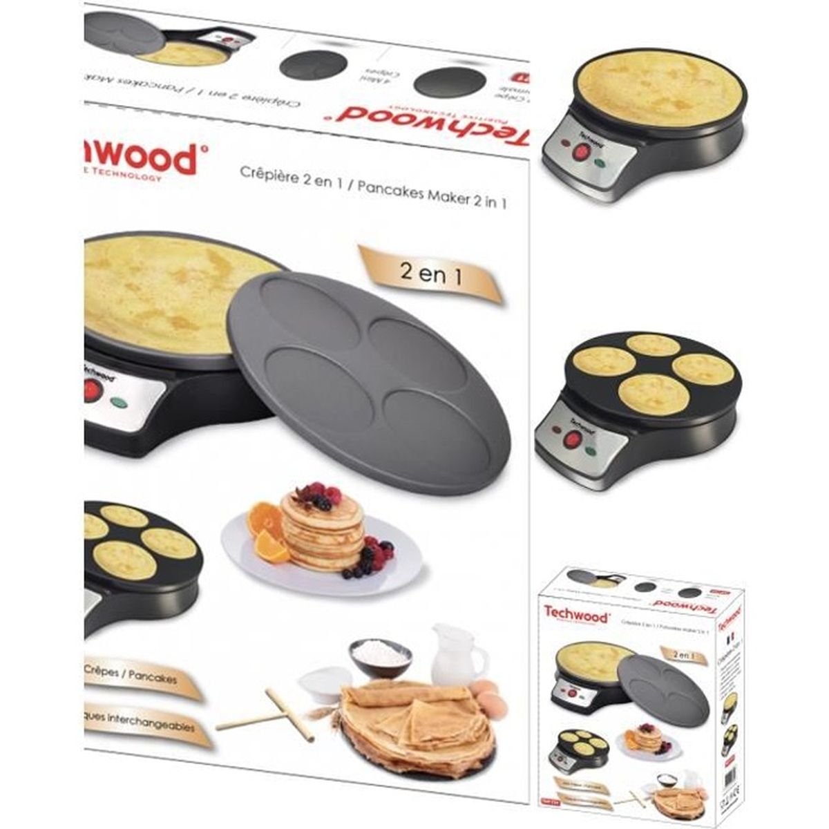Crêpière électrique Kitchencook Maxicrepe NX - 1200W, Revêtement Antiadhésif, Plateau 30cm