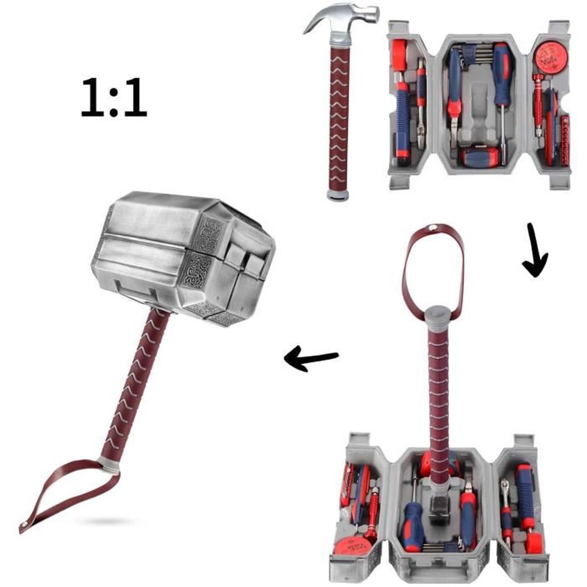 Boite A Outil Marteau De Thor Kit d'outils avec marteau et marteau de Thor - Cdiscount Jardin