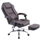 CLP Fauteuil de bureau inclinable Castle similicuir avec Repose-pieds téléscopique, Marron