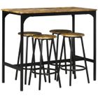 HOMCOM - Ensemble table haute et 4 tabourets - Métal - 110x50x89,5cm - Marron