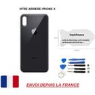 ITECHFRANCE vitre arrière NOIR/GRIS SIDERAL IPHONE X 5.8 qualité origine en verre, coque cache batterie double face Adhésifs et kit outils spatu