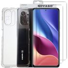 Compatible Xiaomi Mi 11i - coque arrière transparente gel solide et 2 protections vitre écran en verre trempé résistant [Novago]