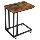 VASAGLE Table d'appoint à roulettes - Table basse anguleuse - 50 x 35 x 60 cm - cadre en acier