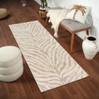 LIVABLISS Tapis de Couloir à Poils Courts Doux Zébré Bohème CYBELE 80x220cm Gris/Beige