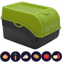 Boîte de conservation alimentaire Vert + 6 Stickers ARTECSIS / pour env. 4kg de Pommes de terre / Légumes Oignons
