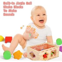Jouets sensoriels pour bébé en bois - Trieur de formes Montessori en bois pour 1er anniversaire et plus de 1 an