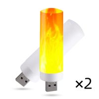 Lumière d'ambiance LED USB, chandelle clignotante, pour Power Bank, éclairage de Camping, effet allume-cigare 2Pc USB FLAME LAMP