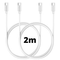 Cable USB-C USB-C Blanc 2m pour Samsung Galaxy Z FLIP 5 / Z FOLD 5 [LOT 2] Phonillico®