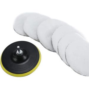 Kit 8 Tampons Polissage Laine Wedamoo 100 Mm + Adaptateur M10 – Pour Perceuse, Polissage Voiture, Meubles