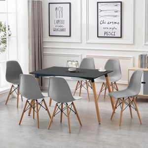 MERAX Ensemble de table à manger de cuisine moderne, Table dorée 120x70cm avec  4 chaises, chaises en lin gris foncé - Cdiscount Maison