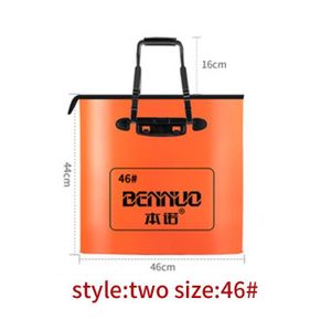 SAC DE PÊCHE 2 46cm Orange--OligPortable Sac de pêche pliable multifonctionnel, boîte de pêche E27, sac de rangement de ma