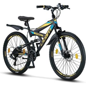 VTT Vélo tout terrain - Licorne Bike - Strong - 26 pouces - Schwarz/Blau/Lime