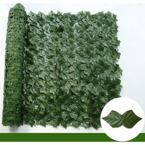 FLEUR ARTIFICIELLE Melon vert foncé - 50X100CM - Haie de lierre artificielle 50x200cm, Panneaux de clôture à feuilles vertes, Fa
