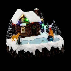 VILLAGE - MANÈGE Village de Noël pêche 13 LED animé à piles Feeric lights & christmas