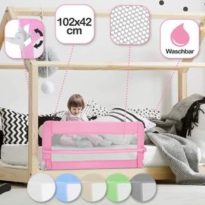 Barrière de Sécurité de Lit Enfant Pliable Rabattable pour Enfants de 18 Mois à 5 Ans 150 x 40,5 x 42 cm 