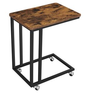 TABLE D'APPOINT VASAGLE Table d'appoint à roulettes - Table basse anguleuse - 50 x 35 x 60 cm - cadre en acier