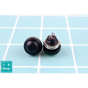 INTERRUPTEUR black -Mini interrupteur à bouton poussoir momentané,2 broches,12mm,12V,1a,étanche,Non verrouillable,6 pièces
