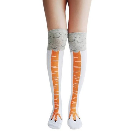 Lot De 2 Paires De Chaussettes Hautes De Cuisse Unisexes - Blanc - Taille Unique (env. 55 Cm) - Polyester Extensible