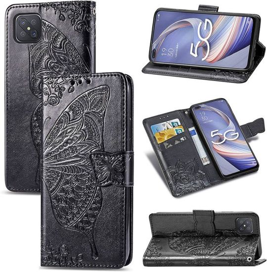 Coque Oppo Reno4 Z 5G, étui En Cuir Mignon Portefeuille, Protection