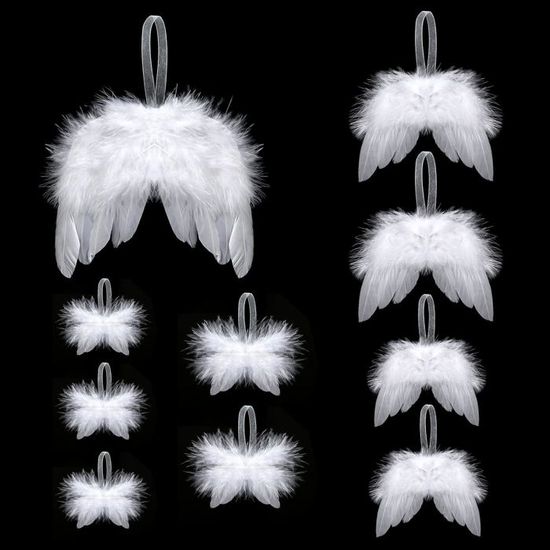 12 Ailes D'ange En Plumes Blanches - Décoration Noël DIY, Ornements Sapin, Fêtes Et Bricolage - 9